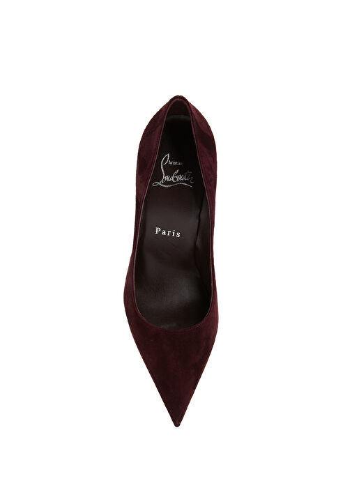 Miss Bordo Deri Stiletto - Görsel 5