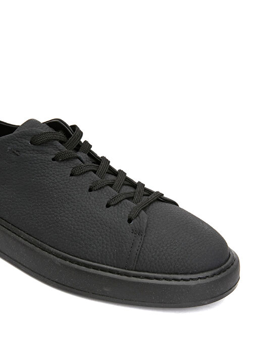 Siyah Erkek Deri Sneaker - Görsel 6
