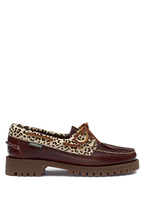 Ranger Collar Wild Leopar Kadın Deri Loafer - Görsel 2