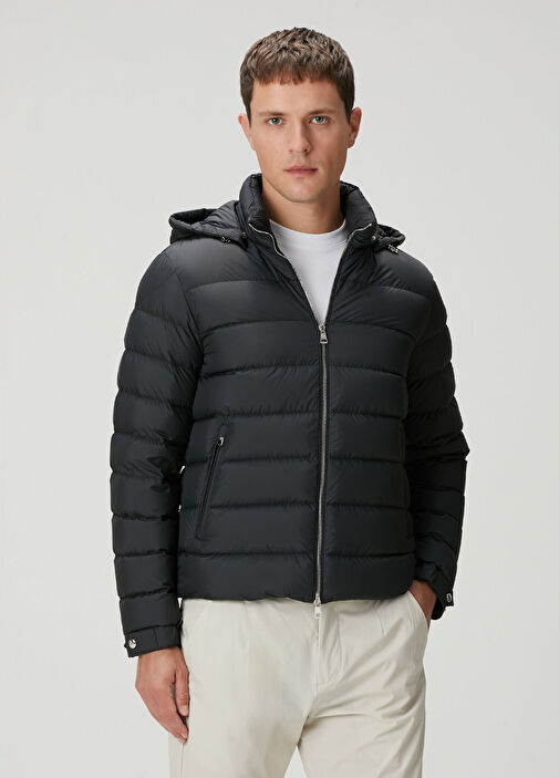 Arneb Siyah Kapüşonlu Mont - Görsel 2