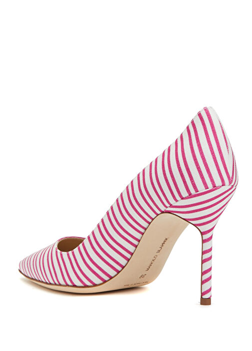 BB Pembe Beyaz Topuklu Ayakkabı - Görsel 4