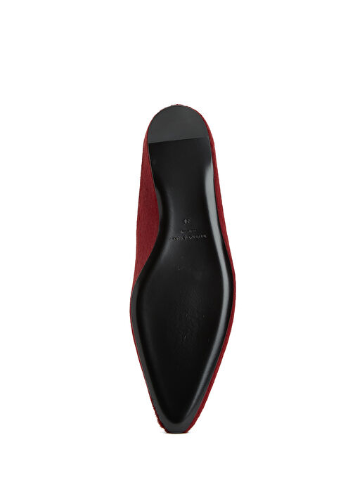 Koyu Kırmızı Kadın Deri Terlik - Görsel 6