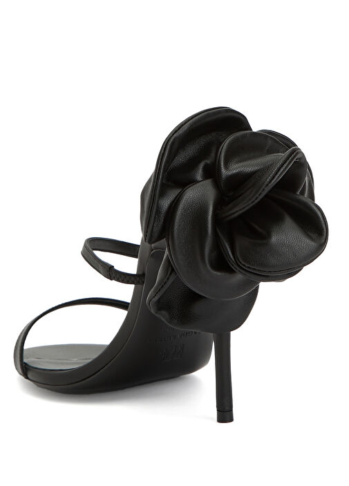 Siyah Bantlı Kadın Deri Terlik - Görsel 4