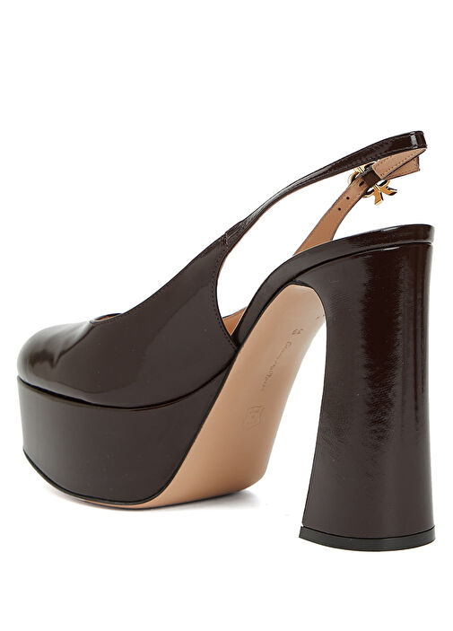 Bordo Deri Topuklu Ayakkabı - Görsel 4