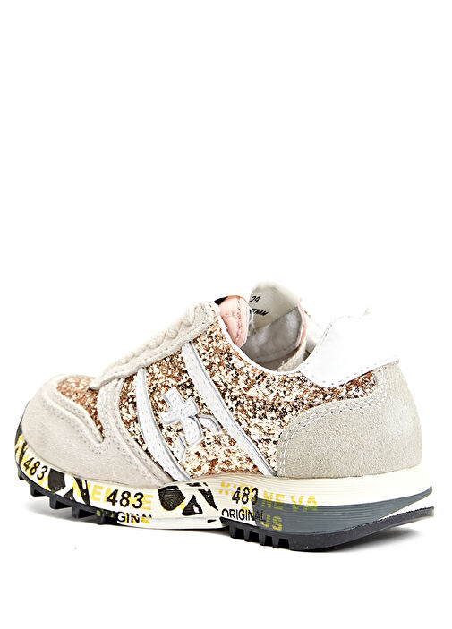 Bej Payet İşlemeli Erkek Çocuk Deri Sneaker - Görsel 4