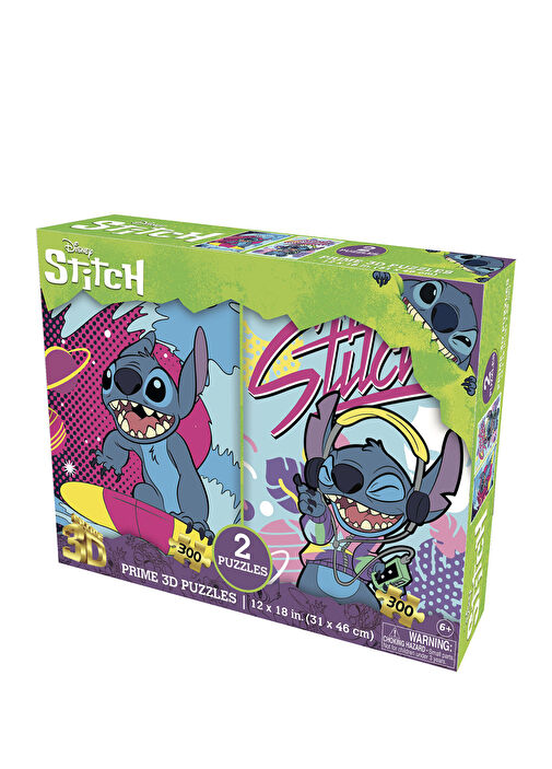 Prime3D Puzzle - Disney Stitch 300 Parça 3D İkili Puzzle - Çok Renkli