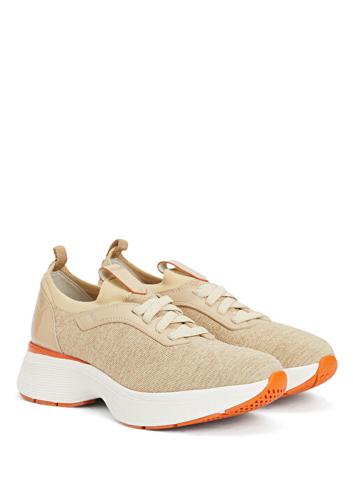 Bouncknit Bej Kadın Sneaker - Görsel 3