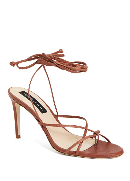 Kahverengi Kadın Deri Sandalet - Görsel 3