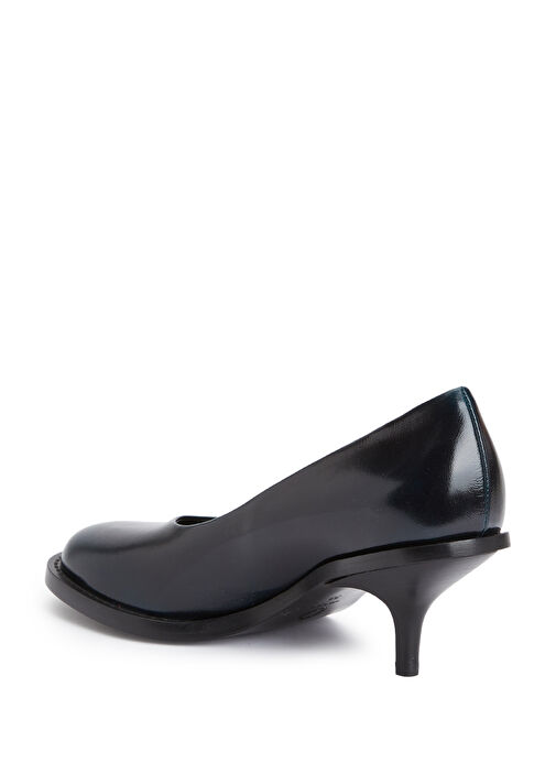 Siyah Kadın Deri Topuklu Ayakkabı - Görsel 4