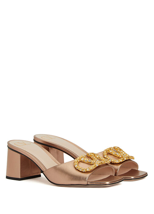 VLogo Rose Gold Kadın Deri Terlik - Görsel 3