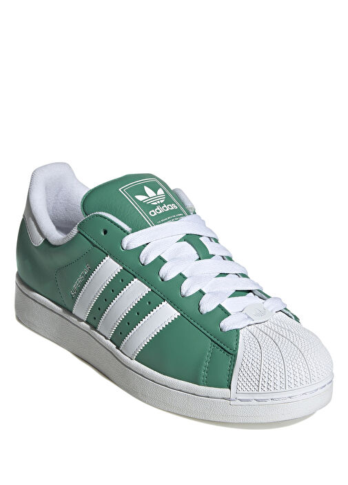 Superstar II Beyaz Yeşil Kadın Deri Sneaker - Görsel 3