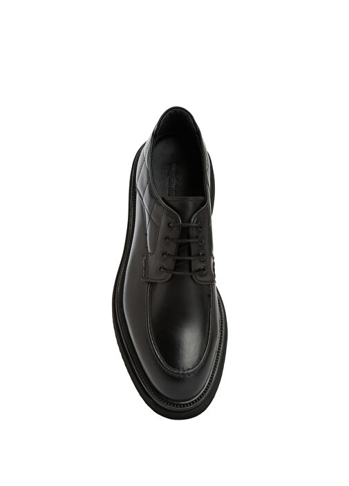 Siyah Dikiş Detaylı Erkek Deri Ayakkabı - Görsel 5