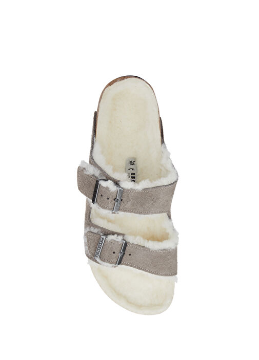 Arizona Shearling Taş Erkek Süet Terlik - Görsel 5