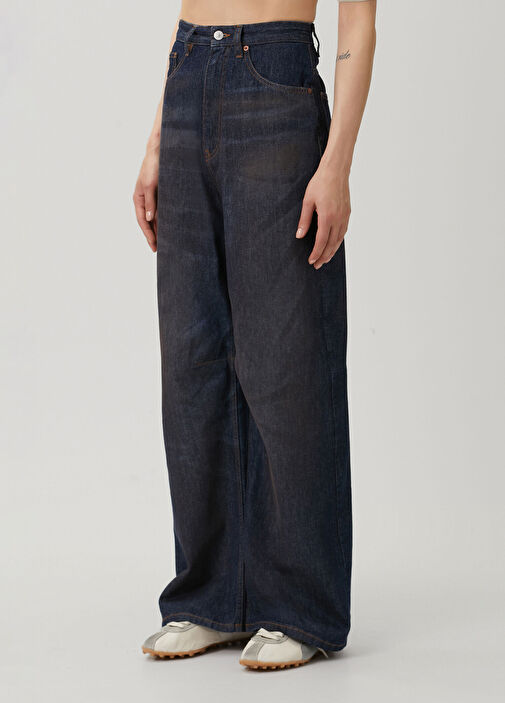 MM6 Maison Margiela Mavi Kadın Koyu Mavi Wide Leg Jean Pantolon