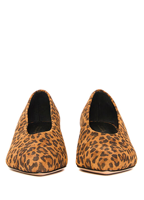 Ebisa Leopar Desenli Deri Topuklu Ayakkabı - Görsel 5