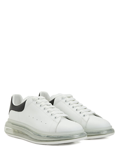 Oversized Siyah Beyaz Erkek Deri Sneaker - Görsel 3