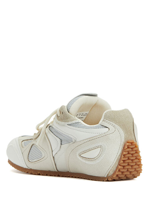 Beyaz Kadın Deri Sneaker - Görsel 4