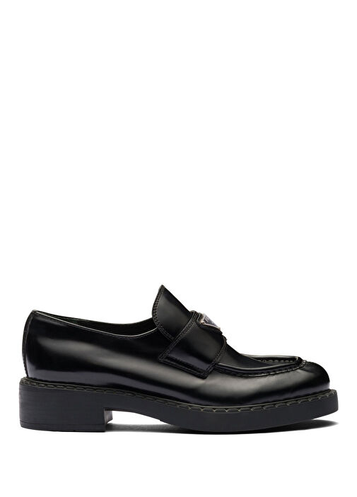 Prada - Chocolate Brushed Leather Loafers