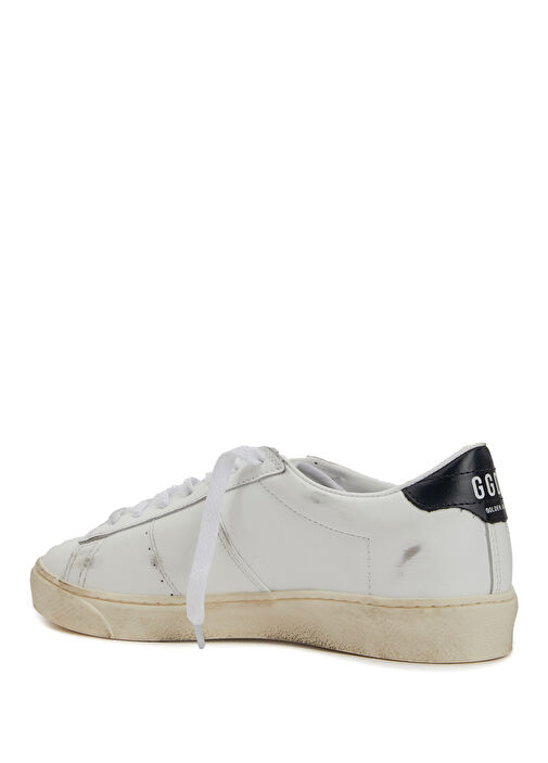 Matchstar Beyaz Lacivert Kadın Deri Sneaker - Görsel 4