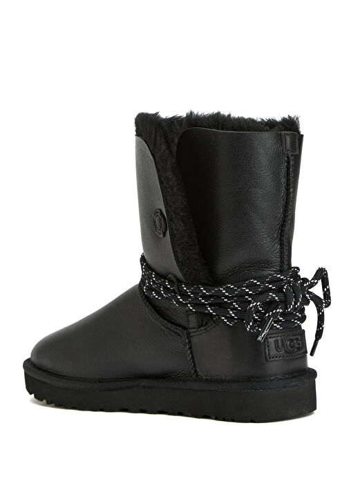 Classic Bailey Tie Siyah Kadın Deri Bot - Görsel 4