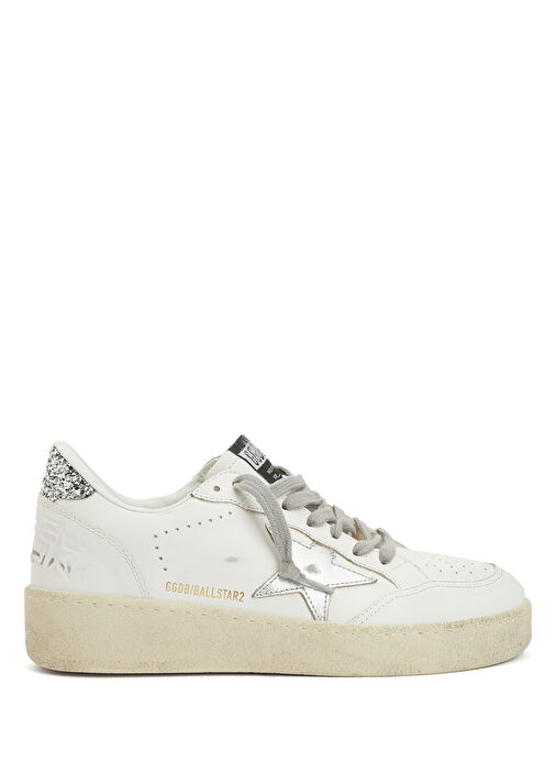 Ball Star Beyaz Silver Kadın Deri Sneaker - Görsel 2