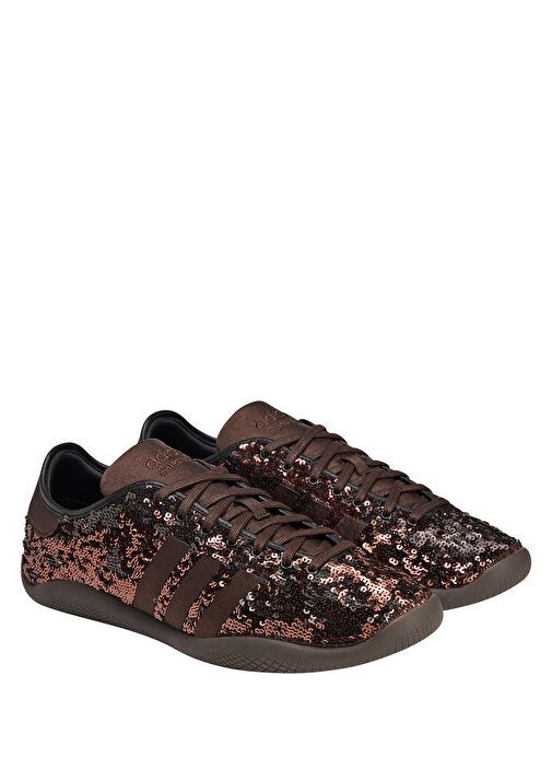 Karintha Sequin Kahverengi Deri Sneaker - Görsel 3