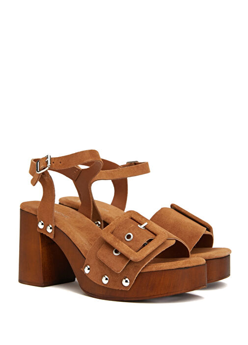 Taba Kadın Süet Sandalet - Görsel 3