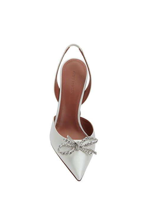 Amina Muaddi Amina Muaddi Rosie Beyaz İpek Topuklu Ayakkabı Basketbol Ayakkabıları | Beymen Beyaz - 5. görsel