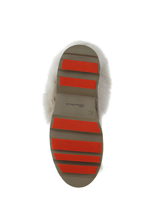 Bej Shearling Dokulu Kadın Süet Kar Botu - Görsel 6