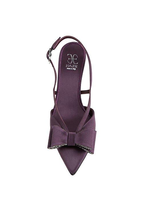 Mor Saten Topuklu Ayakkabı - Görsel 5