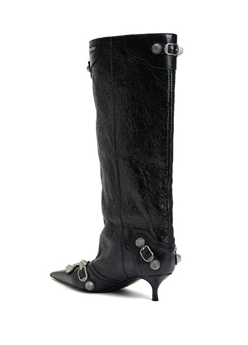 Cagole Wide Siyah Kadın Deri Çizme - Görsel 4