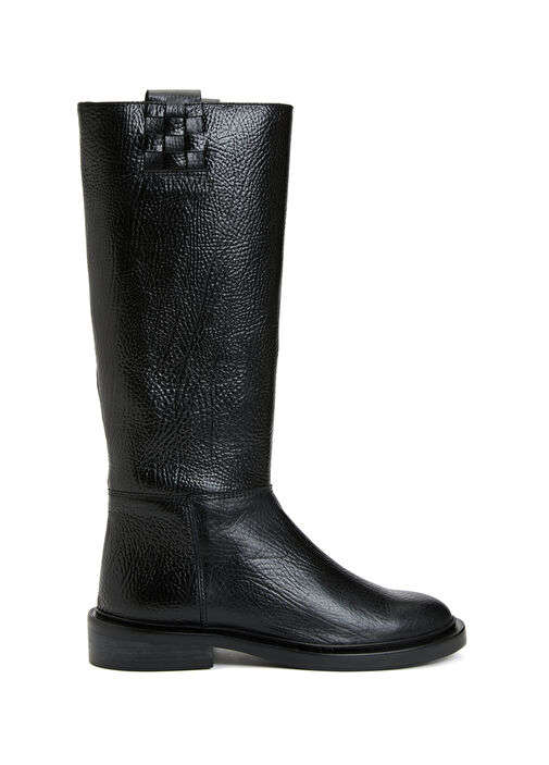 Anella Grainy Siyah Kadın Deri Çizme - Görsel 2