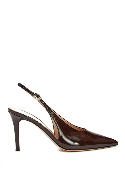 Bordo Deri Topuklu Ayakkabı - Görsel 2