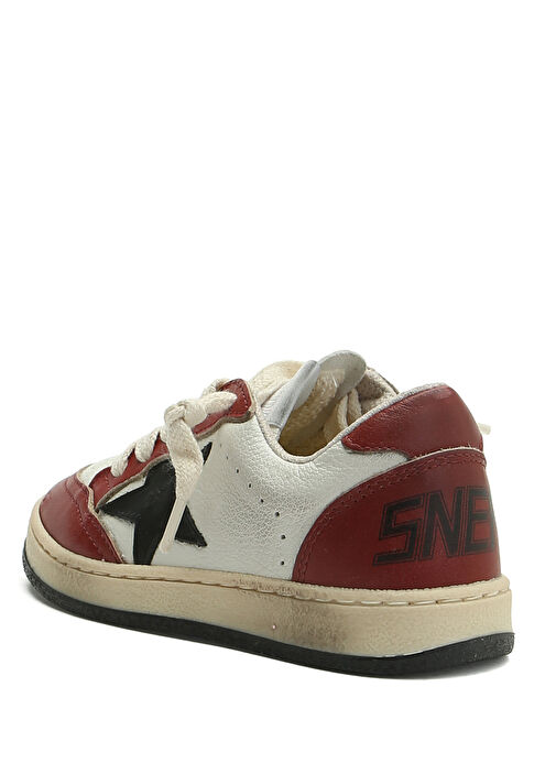 Ball Star Kırmızı Beyaz Çocuk Deri Sneaker - Görsel 4