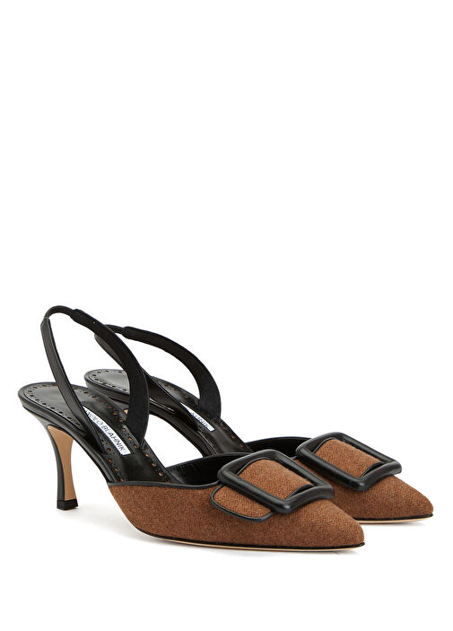 Siyah Kahve Deri Topuklu Ayakkabı - Görsel 3