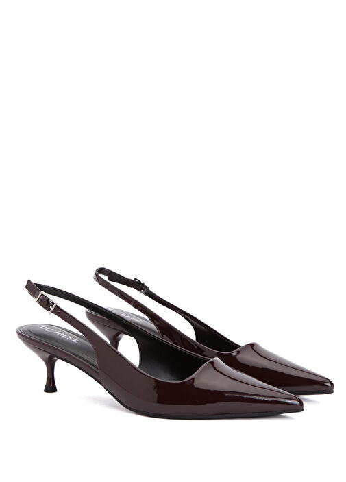 Bordo Bantlı Topuklu Ayakkabı - Görsel 3