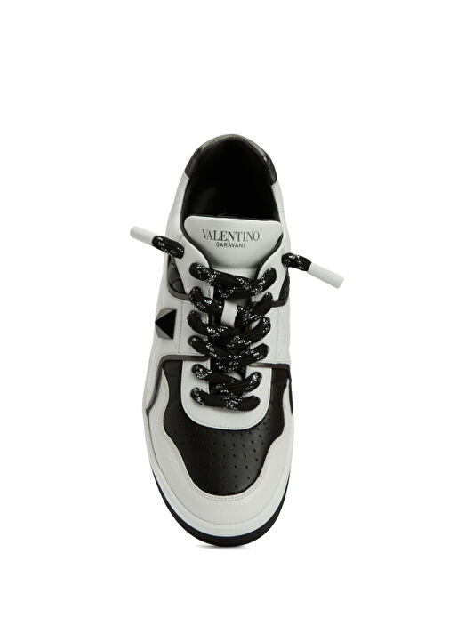 One Stud XL Siyah Beyaz Erkek Deri Sneaker - Görsel 5