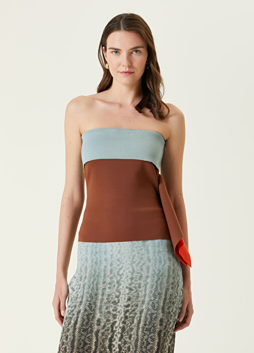 Fendi Multicolored Strapless Wool Knitwear