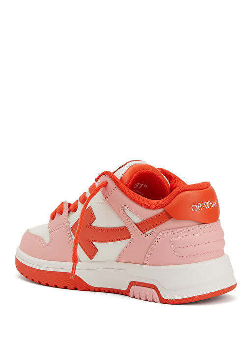 Kırmızı Beyaz Kız Çocuk Deri Sneaker - Görsel 4