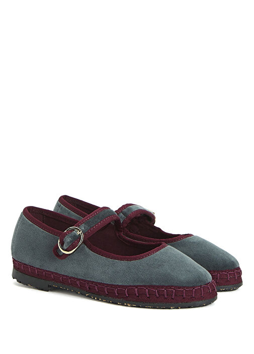 Georgina Gri Kız Çocuk Kadife Babet - Görsel 3