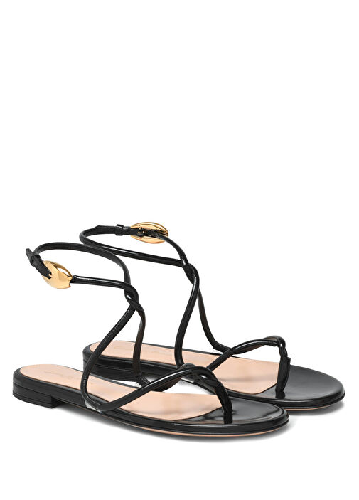 Siyah Kadın Deri Sandalet - Görsel 3