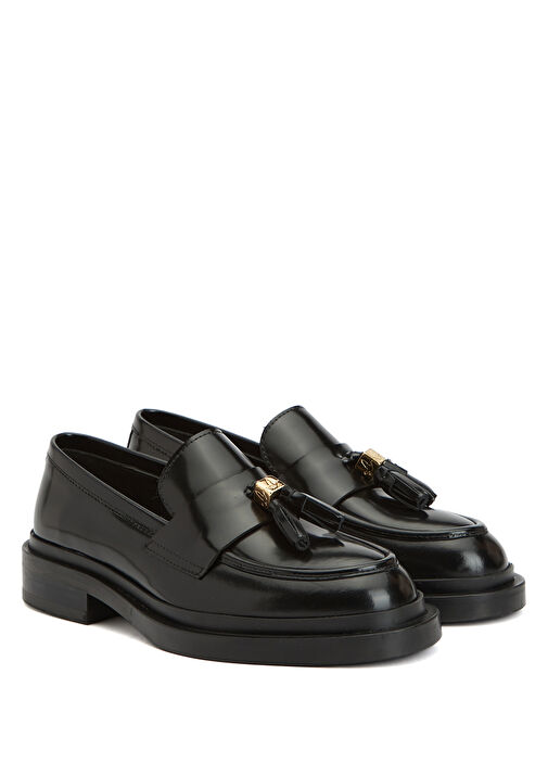 Siyah Kadın Deri Loafer - Görsel 3