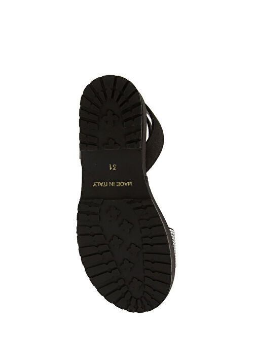 Siyah Gold Logolu Kız Çocuk Sandalet - Görsel 6