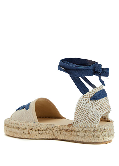 Kırık Beyaz Mavi Kadın Espadril - Görsel 4