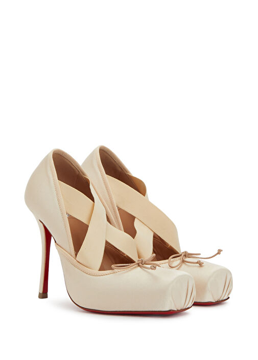 Christian Louboutin Christian Louboutin Cassiastic Nude İpek Topuklu Ayakkabı Basketbol Ayakkabıları | Beymen Nude - 3. görsel
