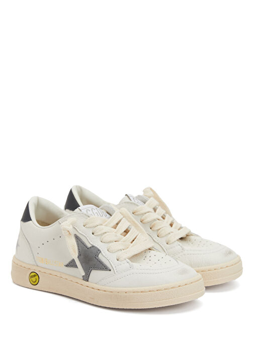 Ball Star Beyaz Unisex Çocuk Deri Sneaker - Görsel 3