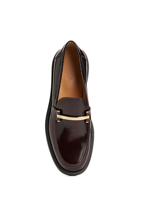 Bordo Kadın Deri Loafer - Görsel 4