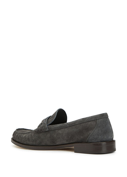 Brunello Cucinelli Koyu Gri Brunello Cucinelli Süet Erkek Loafer