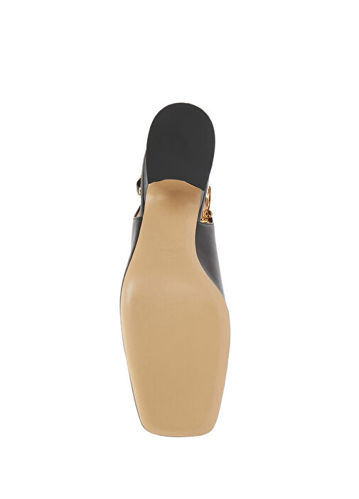 Siyah Deri Topuklu Ayakkabı - Görsel 6