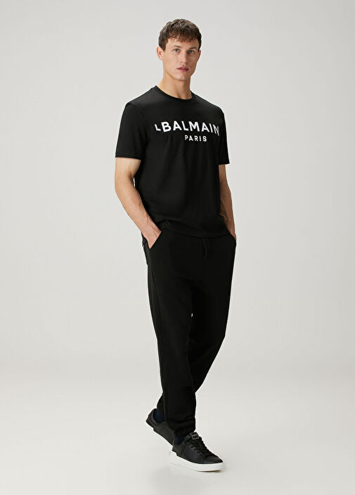 Balmain - Siyah Logo Baskılı T-shirt - Siyah